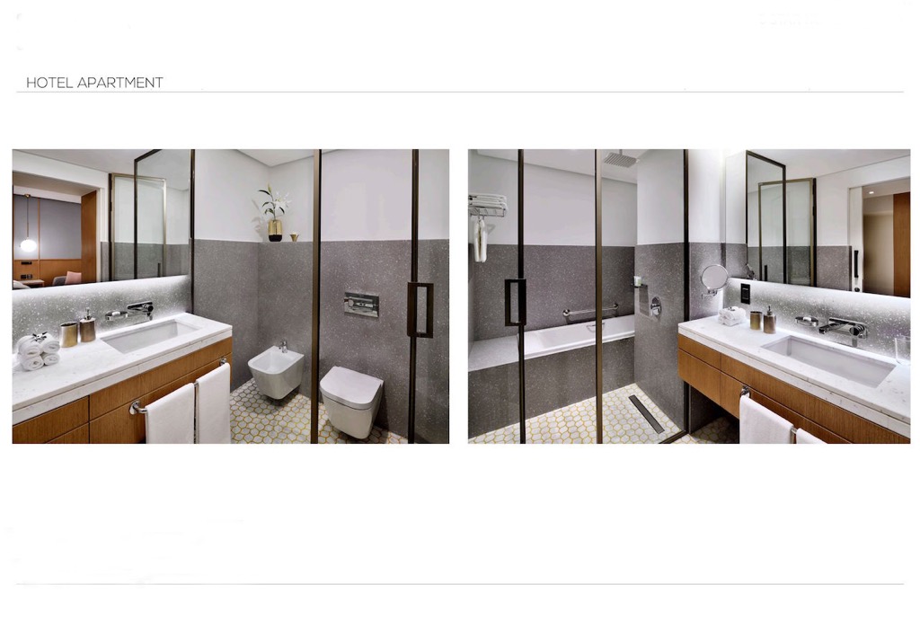 Bathroom and interior image from the supplied hotel brochure